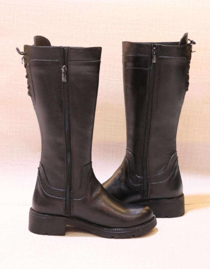 تصویر بوت چرمی ساق دار زنانه مدل KZ03