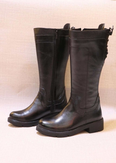 تصویر بوت چرمی ساق دار زنانه مدل KZ03