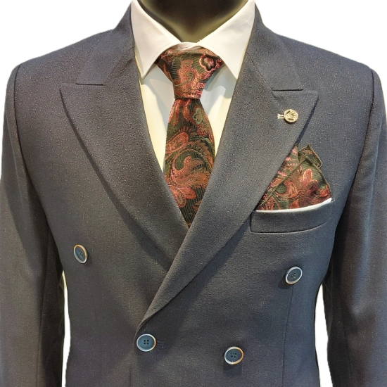 تصویر کت شلوار مردانه مدل دبل برست گلکسی