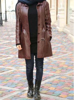 تصویر کت چرم زنانه مدل MN17