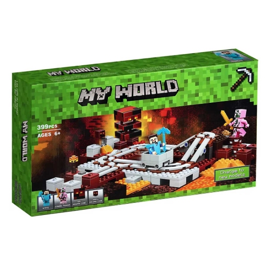 تصویر لگو 399 تکه ماینکرافت مدل The Nether Railway کد 10620